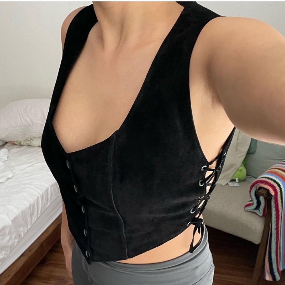 Genuine suede wester vest